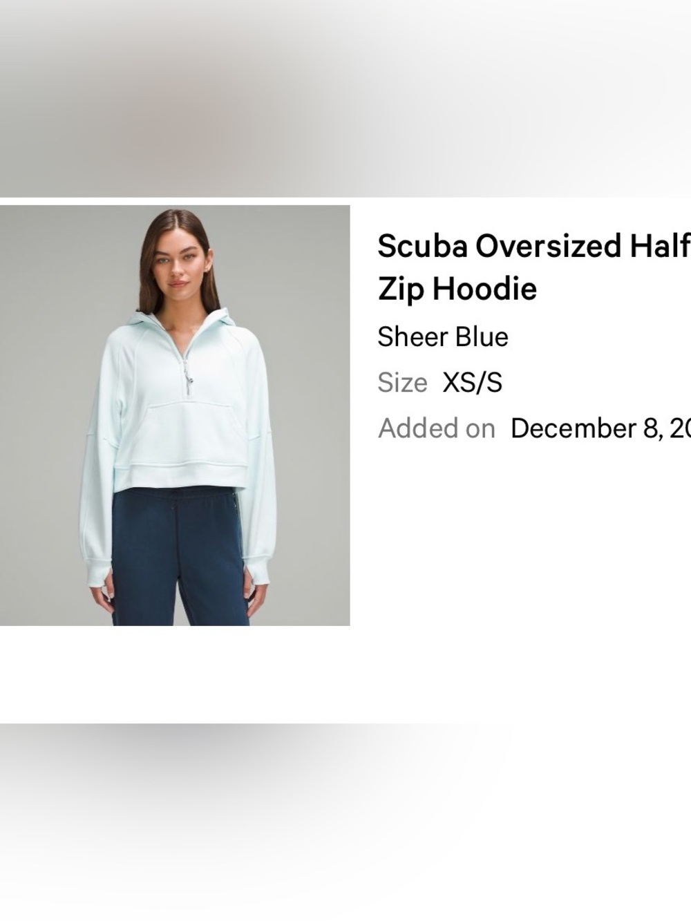 Lululemon Scuba Oversized Half-Zip Hoodie - Sheer Blue